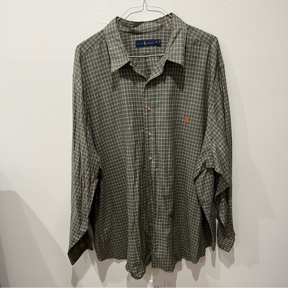 Ralph Lauren Green Plaid Button Down Shirt - Picture 1 of 5